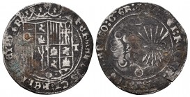 Fernando e Isabel (1474-1504). 1 real. Toledo. (Cal 2019-tipo 75). Ag. 2,95 g. BC+. Est...50,00.