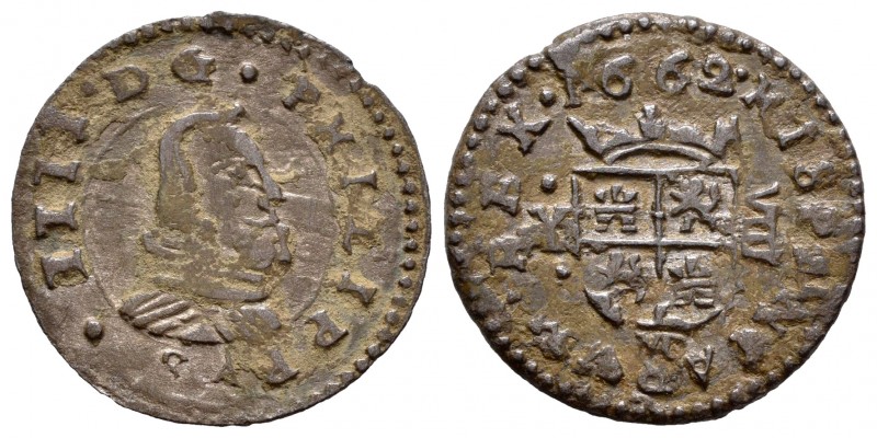 Felipe IV (1621-1665). 8 maravedís. 1662. Madrid. Y. (Cal 2019-359). Ae. 1,84 g....
