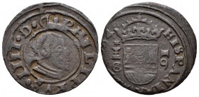 Felipe IV (1621-1665). 16 maravedís. 1664. Cuenca. (Cal-459). (Jarabo-Sanahuja-M197). Ae. 3,48 g. BC+. Est...25,00.