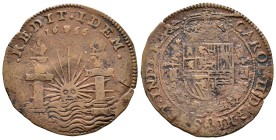 Carlos II (1665-1700). Jetón de proclamación. 1666. Amberes. (Dugn-4231). Ag. 5,37 g. BC+. Est...35,00.