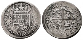 Felipe V (1700-1746). 2 reales. 1722. Sevilla. J. (Cal 2019-980). Ag. 5,31 g. MBC-. Est...25,00.