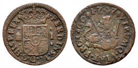 Fernando VI (1746-1759). 1 maravedí. 1747. Segovia. (Cal-19). Ae. 1,06 g. BC+. Est...9,00.