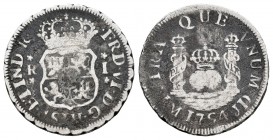 Fernando VI (1746-1759). 1 real. 1754. Lima. (Cal-155). Ag. 2,99 g. BC-. Est...25,00.