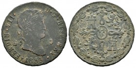 Fernando VII (1808-1833). 8 maravedís. 1833. Segovia. (Cal-239). Ae. 10,52 g. MBC-. Est...20,00.