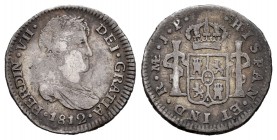 Fernando VII (1808-1833). 1/2 real. 1812. Lima. JP. (Cal 2019-354). Ag. 1,66 g. BC+. Est...25,00.