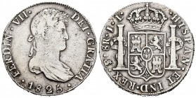 Fernando VII (1808-1833). 8 reales. 1825. Potosí. JL. (Cal 2019-1394). Ag. 26,86 g. MBC-. Est...65,00.
