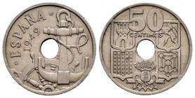 Estado Español (1936-1975). 50 céntimos. 1949*19-51. Madrid. (Cal 2019-21). Ag. 4,06 g.  Flechas invertidas. EBC+. Est...15,00.