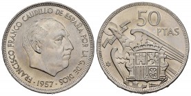 Estado Español (1936-1975). 50 pesetas. 1957*71. Madrid. (Cal 2019-140). Ag. 12,50 g. SC. Est...20,00.