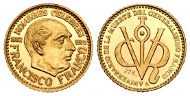 Estado Español (1936-1975). Medalla. Au. 1,82 g. Emisión Hombres Célebres. Aniversario de la muerte del Generalísimo Franco. 22 kt. SC. Est...75,00....