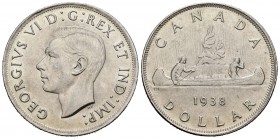 Canadá. George VI. 1 dollar. 1938. (Km-37). Ag. 23,28 g. EBC. Est...70,00.