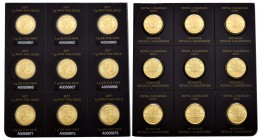 Canadá. Set de 9 monedas de 50 cents. 2017. Au. 9,00 g. Emisión oficial de la Royal Canadian Mint. SC. Est...550,00.