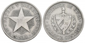 Cuba. 40 centavos. 1915. (Km-14). Ag. 9,69 g. MBC-. Est...15,00.