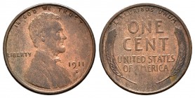 Estados Unidos. 1 cent. 1911. San Francisco. S. (Km-132). Ae. 3,12 g. Restos de brillo original. EBC+. Est...50,00.