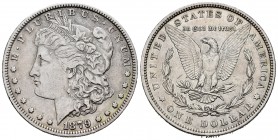 Estados Unidos. 1 dollar. 1879. Philadelphia. (Km-110). Ag. 26,63 g. MBC+. Est...25,00.