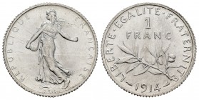 Francia. III República. 1 franco. 1914. (Km-844.1). Ag. 5,01 g. SC. Est...20,00.