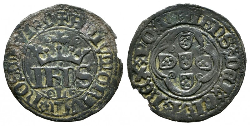 Portugal. Joannes I. 1/2 real. (1385-1433). Lisboa. (Gomes-19.04). Ae. 1,10 g. M...