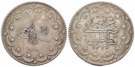 Turquía. Muhammad V. 10 kurush. 1327/9 (1917). (Km-772). Ag. 23,85 g. MBC+. Est...30,00.