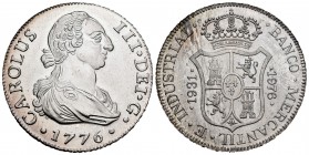 Medalla. 1976. Ag. 26,00 g. Reproducción de un 8 reales Madrid 1776. Junta de accionistas del Banco Mercantil e Industrial en mayo 1976. SC. Est...40,...