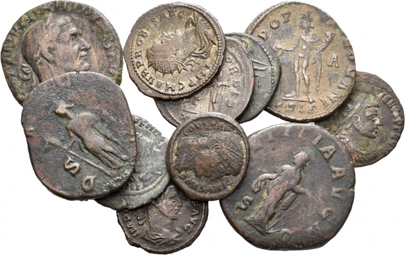 Lote de 11 bronces diferentes del Imperio Romano. A EXAMINAR. BC/MBC-. Est...120...