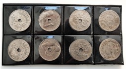 Lote de 8 monedas de 25 céntimos 1925 (2), 1927 (2), 1934 (2) y 1937 (2). A EXAMINAR. MBC/SC-. Est...60,00.