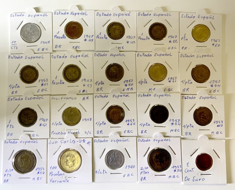 España. Lote de 47 piezas, Carlos IV (1), Isabel II (1), Gobierno Provisional (2...