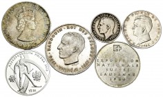 Lote de 6 monedas mundiales diferentes, todas acuñadas en plata. A EXAMINAR. BC+/PROOF. Est...100,00.
