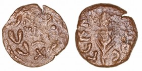 Judea
Porcius Festus
Prutah. AE. (59-62 d.C.). Acuñaciones de los Procuradores Romanos. 1.69g. Hendin 653. MBC-.