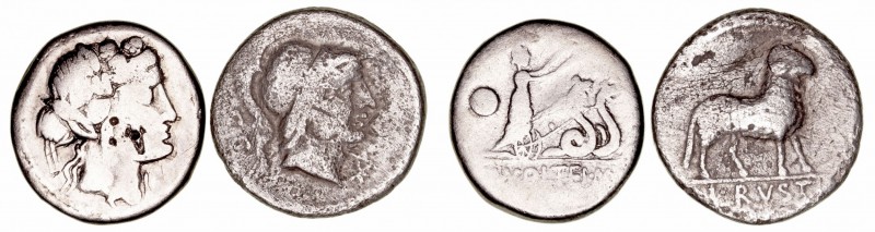 Lotes de Conjunto
Denario. AR. Lote de 2 monedas. Rustia y Volteia. FFC.1094 y ...