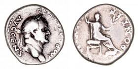 Vespasiano
Denario. AR. (69-79). R/PONTIF. (MAXIM). 3.03g. RIC.65. BC+/BC.