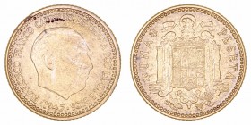 Estado Español
Peseta. AE. 1947 *19-52. 3.52g. Cal.80. Ligera manchita. (EBC/EBC+).