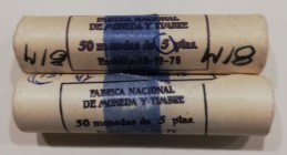 Juan Carlos I
5 Pesetas. Cuproníquel. 1980 *81. Lote de 2 cartuchos de la FNMT (total 100 monedas). SC.