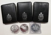 Canadá Isabel II
AR. Lote de 6 monedas. Dólar 1974, 1975 y 1976 (las tres en estuches), Dólar 1992 y 1996, 5 Dólares 1991 (onza troy). SC a SC-.