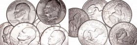 Estados Unidos 
Dólar. Cuproníquel. 1972 D. Lote de 6 monedas. KM.203. EBC.