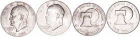 Estados Unidos 
Dólar. Cuproníquel. 1976. Lote de 2 monedas. KM.206. MBC-.