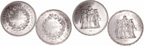 Francia 
50 Francos. AR. Lote de 2 monedas. 1976 y 1978. SC- a EBC.