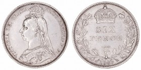 Gran Bretaña Victoria
6 Pence. AR. 1887. 2.84g. KM.757. EBC-.