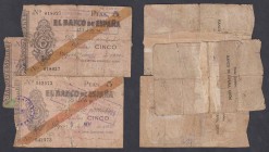 Guerra Civil-Zona Republicana, Banco de España
Banco de España, Gijón
5 noviembre 1936. Sin serie. Lote de 3 billetes. 5 Pesetas (2) y 10 Pesetas. R...