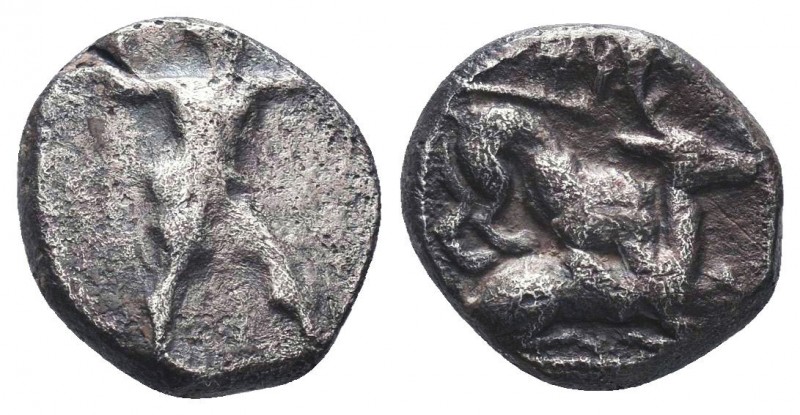 Cyprus, Kition AR Tetrobol. Azbaal or Baalmelek II, circa 449-400 BC. Herakles i...