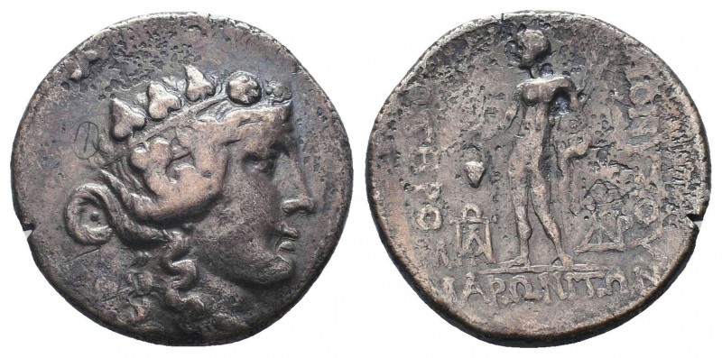 Maroneia , Thrace. AR Tetradrachm, c. late 2nd to early 1st Century BC.
Obv. Hea...