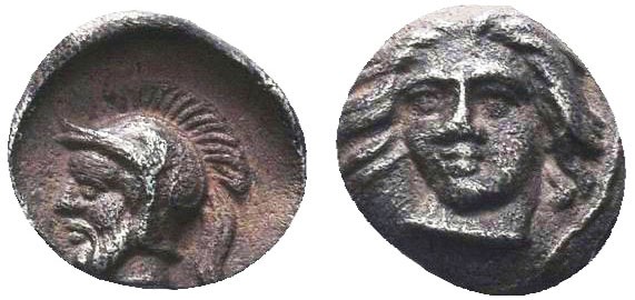 Cilicia, Tarsos. Pharnabazos. Silver Hemiobol, Persian general, 380-374/3 BC. 

...