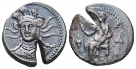Cilicia, Tarsos AR Stater. Balakros, satrap of Cilicia under Alexander III. Circa 333-323 BC. Facing bust of Athena, draped, wearing triple-crested he...