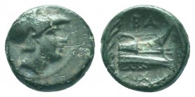 Kingdom of Macedon, Demetrios Poliorketes Æ circa 300-295 BC.

Condition: Very Fine

Weight: 2.00 gr
Diameter: 12 mm