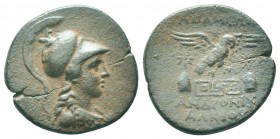 PHRYGIA. Apameia. Ae (Circa 88-40 BC). Andronikos, son of Alkios, magistrate. Obv: Helmeted bust of Athena right, wearing aegis. Rev: AΠAMEΩN / ANΔPON...