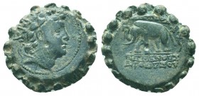SELEUKID KINGS OF SYRIA. Antiochos VI Dionysos (144-142 BC). Ae. Antioch.

Condition: Very Fine

Weight: 7.80 gr
Diameter: 23 mm