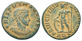 Crispus, Caesar, 316 - 326 AD. AE Follis

Condition: Very Fine

Weight: 3.10 gr
Diameter: 19 mm