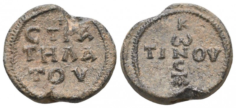 Byzantine lead seal of Constantine stratelates
(7th cent.)
Obv.: ΚΩΝCΤΑΝΤΙΝΟΥ/ R...