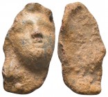 Lead idol head, possibly of Apollon

Condition: Very Fine

Weight: 14.00 gr
Diameter: 32 mm