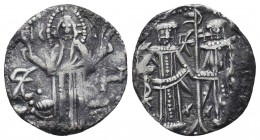 BULGARIA, Second Empire. Ivan Aleksandar. 1331–1371. AR Grosh. Christ standing facing before seat, raising hands in benediction, IC XC and monograms a...