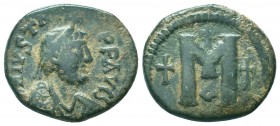 Justinian I. 527-565.AD. AE Follis

Condition: Very Fine

Weight: 16.20 gr
Diameter: 31 mm