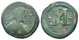 Justinian I. 527-565.AD. AE Follis

Condition: Very Fine

Weight: 17.60 gr
Diameter: 30 mm